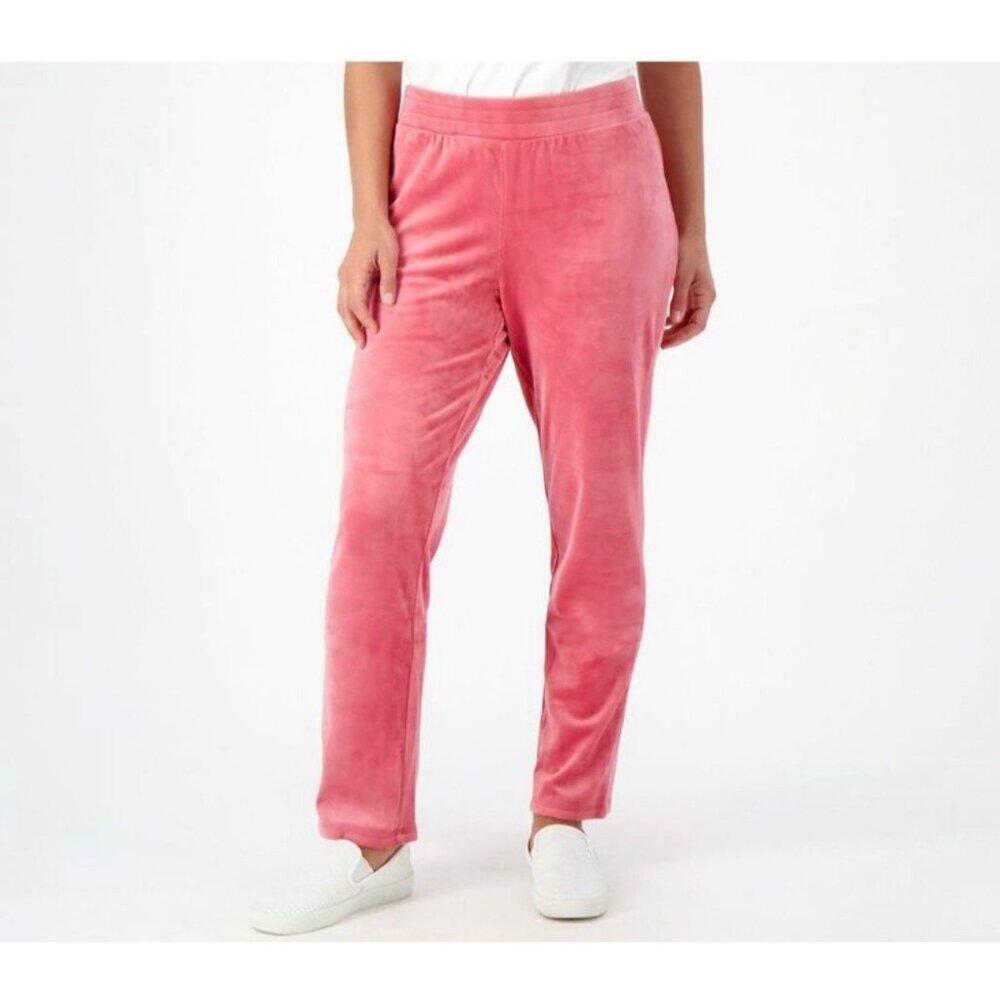 Isaac Mizrahi Live SoHo Double Face Velour Pants Size 3X French Pink A557884